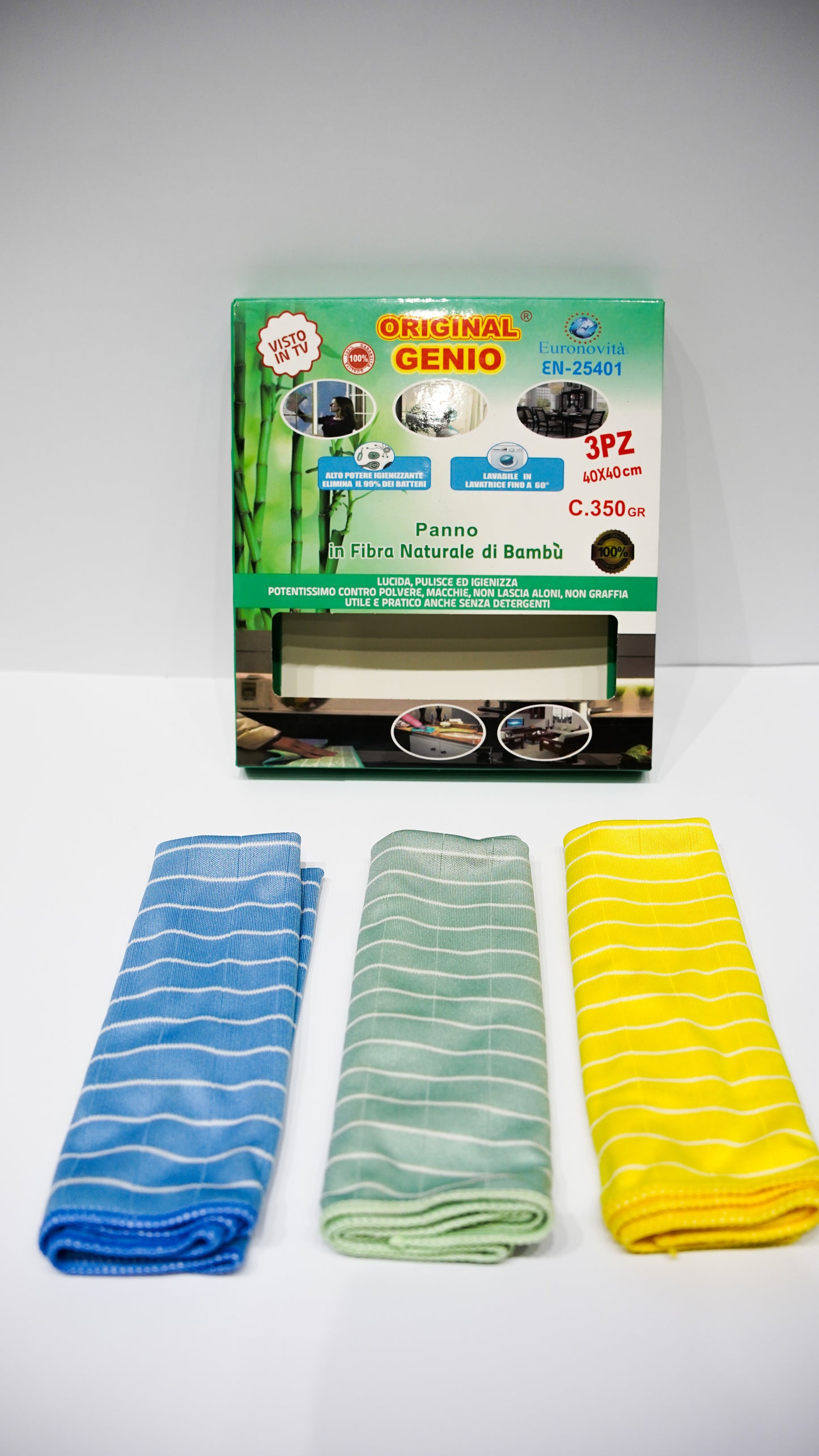 lavavetro kit completo+1 panno in fibra naturale di bambu' in omaggio