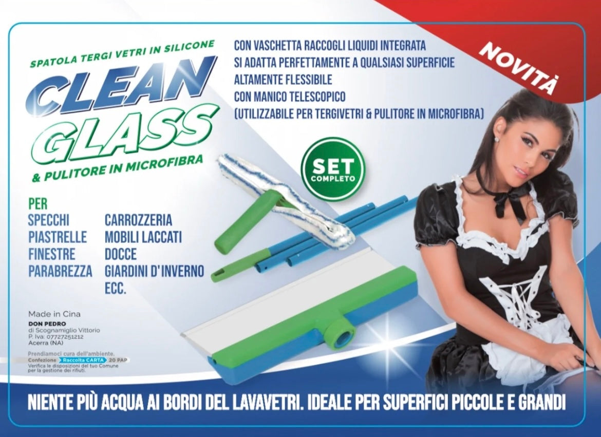 lavavetro kit completo+1 panno in fibra naturale di bambu' in omaggio