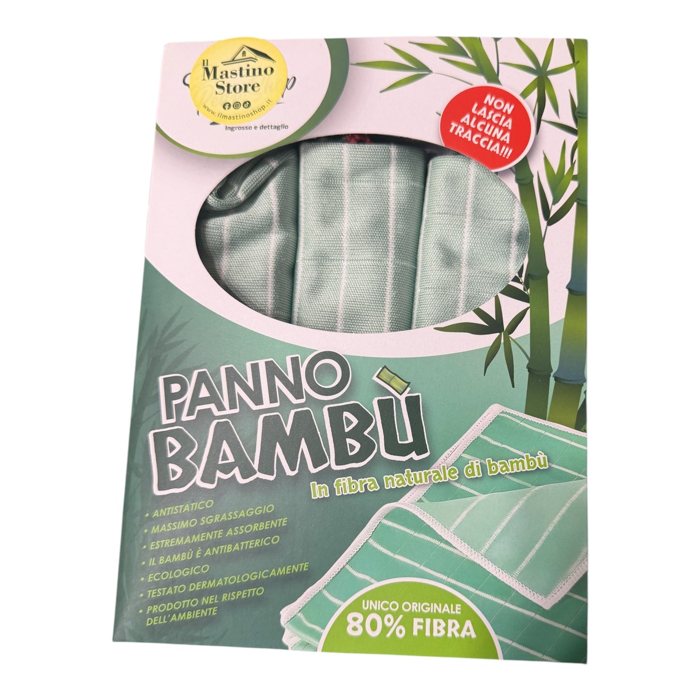 Panno in bambù x5 panni 3x vetri 1x pavimenti 1x occhiali