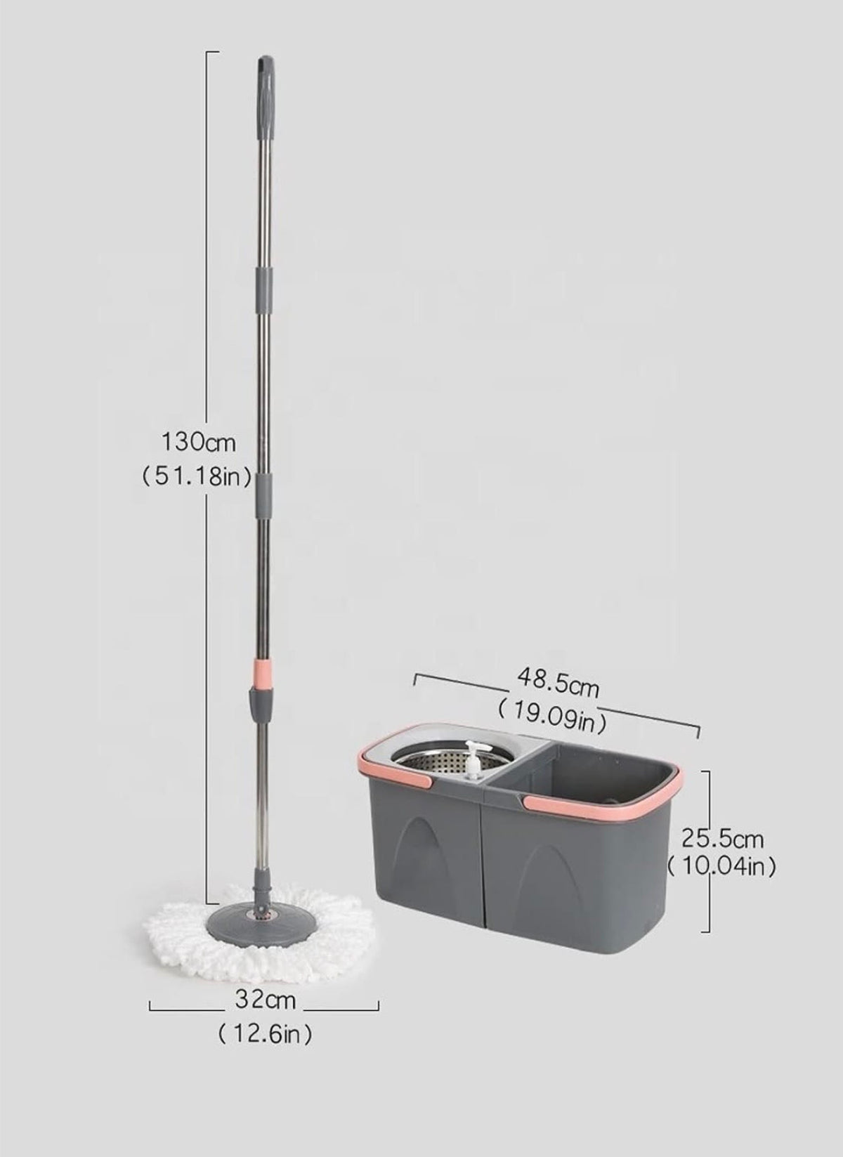 Set mocio rotante acciaio inox e doppi secchi
