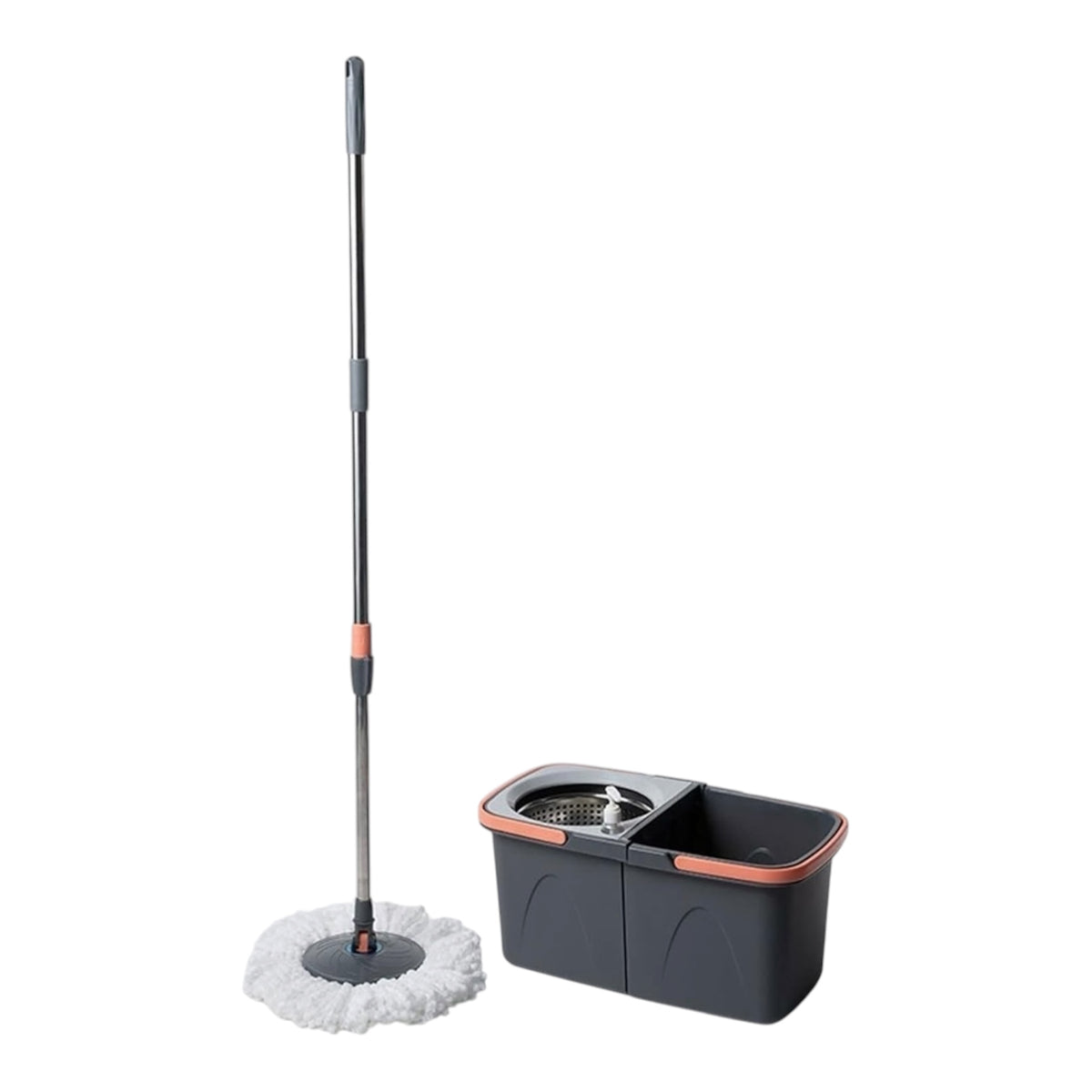 Set mocio rotante acciaio inox e doppi secchi