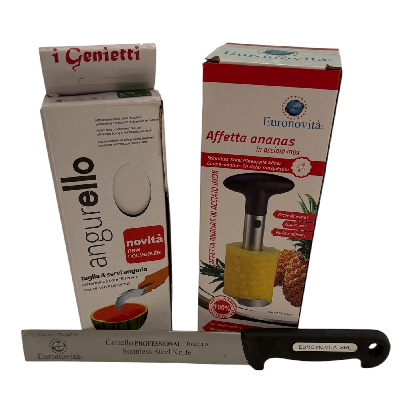 Angurello+affetta ananas+coltello in omaggio